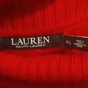 FINAL PRICE NWT LAUREN RALPH LAUREN red l/s off-shoulder ribbed sweater Size XL